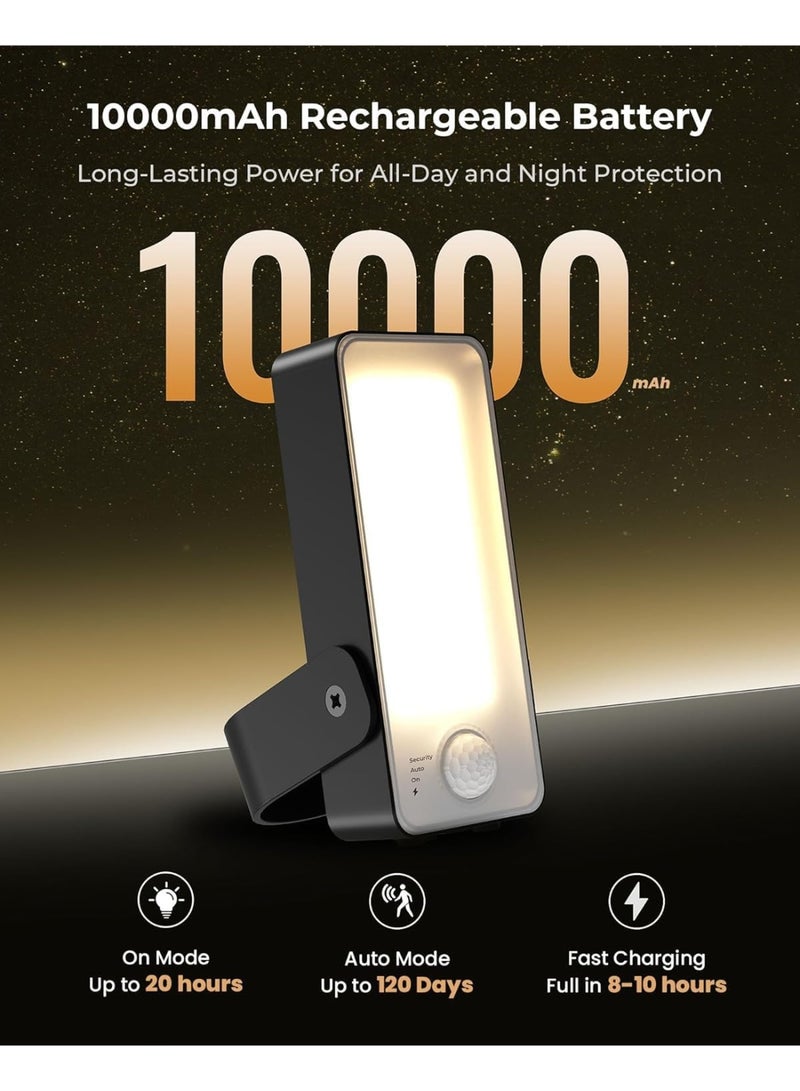 Tobeape LED Motion Sensor Outdoor Lights, 10000mAh Rechargeable Battery Operated Wall Light with 3 Color Temps, IP65 Waterproof Exterior Security Lights with Remote for House, Fence, Patio, Camping - Image 3